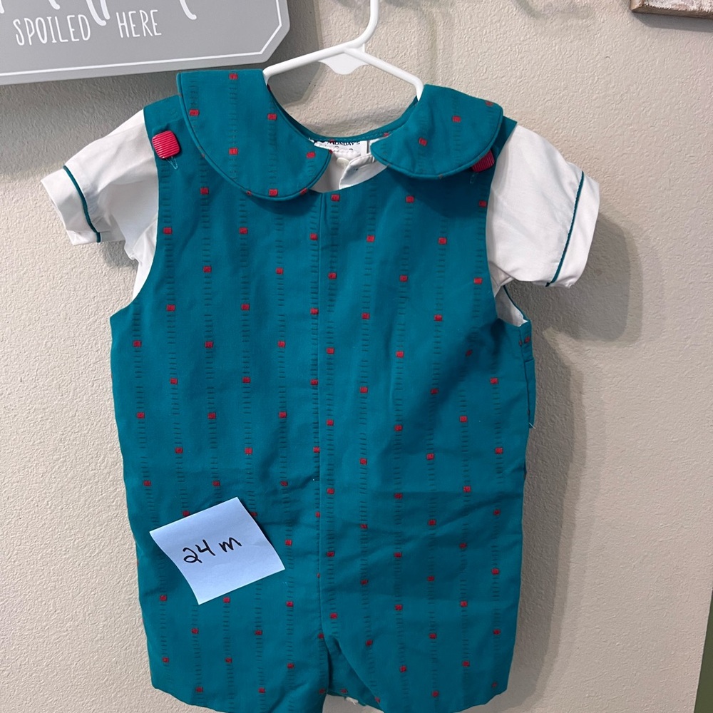 Blue and Red Diaper Cover Set with Matching Design